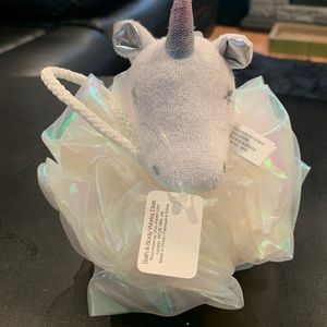 Unicorn bath loofah. BRAND NEW Opalescent